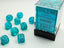 Cirrus Aqua/Silver 12mm d6 Dice Block (36 dice)