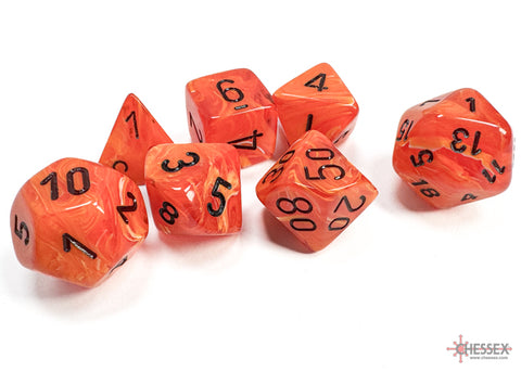 Chessex Vortex Polyhedral Orange/black 7-Die Set