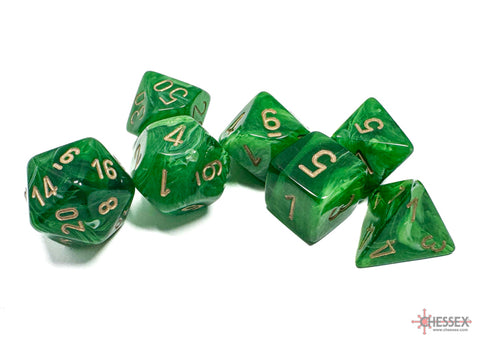 Chessex Vortex Polyhedral Green/gold 7-Die Set
