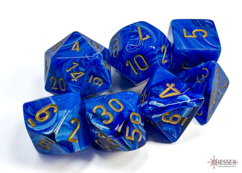Chessex Vortex Polyhedral Blue/gold 7-Die Set