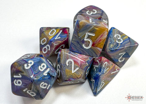 Chessex Festive Polyhedral Carousel/white 7-Die Set