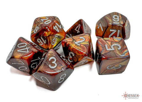 Chessex Lustrous Polyhedral Gold/silver 7-Die Set