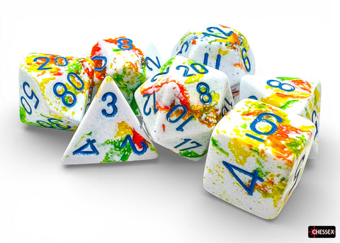 Chessex Dice Brush 7-Die Set Breezy / Blue Polyhedral