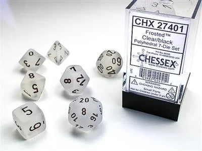 Frosted� Polyhedral Clear/black 7-Die Set