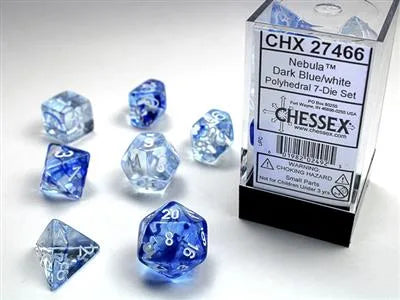 Nebula� Polyhedral Dark Blue/white 7-Die Set