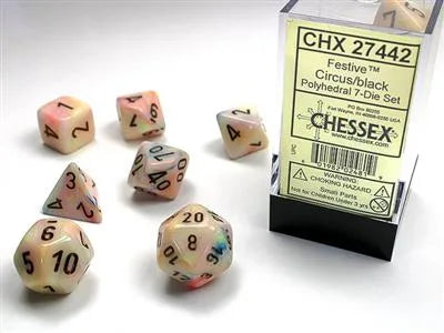 Festive� Polyhedral Circus/black 7-Die Set