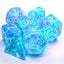 Borealis� Polyhedral Sky Blue/white Luminary� 7-Die Set