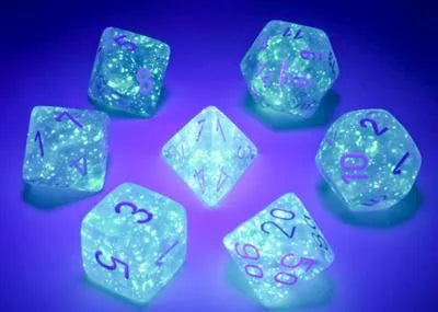 Borealis� Polyhedral Sky Blue/white Luminary� 7-Die Set