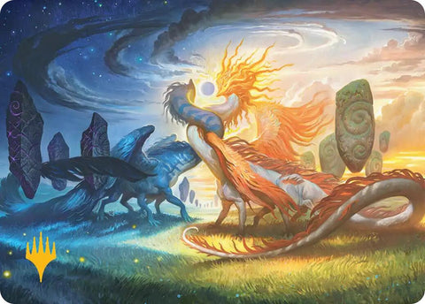 Celestial Reunion Art Card (19/54) (Gold-Stamped Planeswalker Symbol) [Lorwyn Eclipsed Art Series]