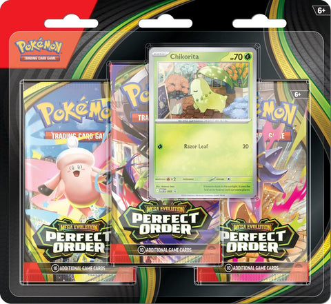 Pokémon Mega Evolution: Perfect Order - 3 Pack Blister (Chikorita)