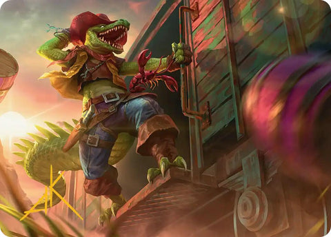 Leatherhead, Iron Gator Art Card (Gold-Stamped Signature) [Teenage Mutant Ninja Turtles Art Series]