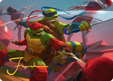 Raph & Leo, Sibling Rivals Art Card (Gold-Stamped Signature) [Teenage Mutant Ninja Turtles Art Series]