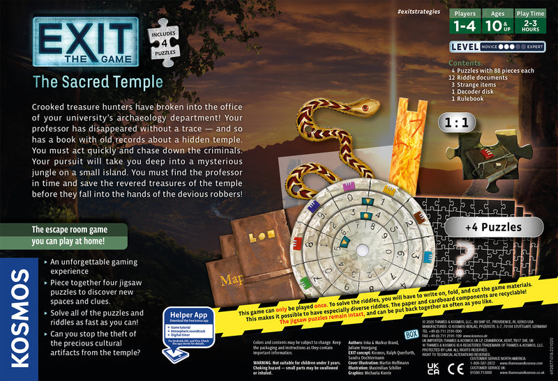 EXIT: The Game - The Sacred Temple (with Jigsaw Puzzles) [Board Game]
