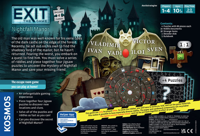 EXIT: The Game - Nightfall Manor (with Jigsaw Puzzles) [Board Game]
