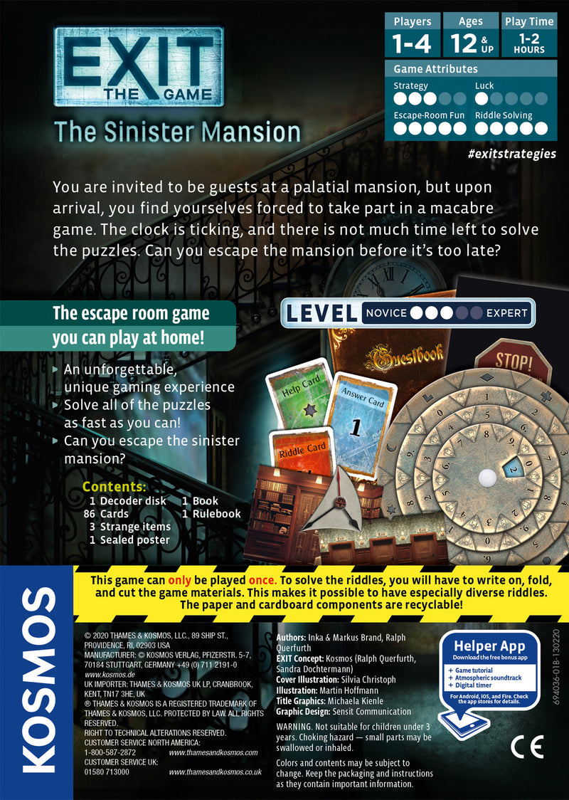 EXIT: The Game - The Sinister Mansion [Board Game]