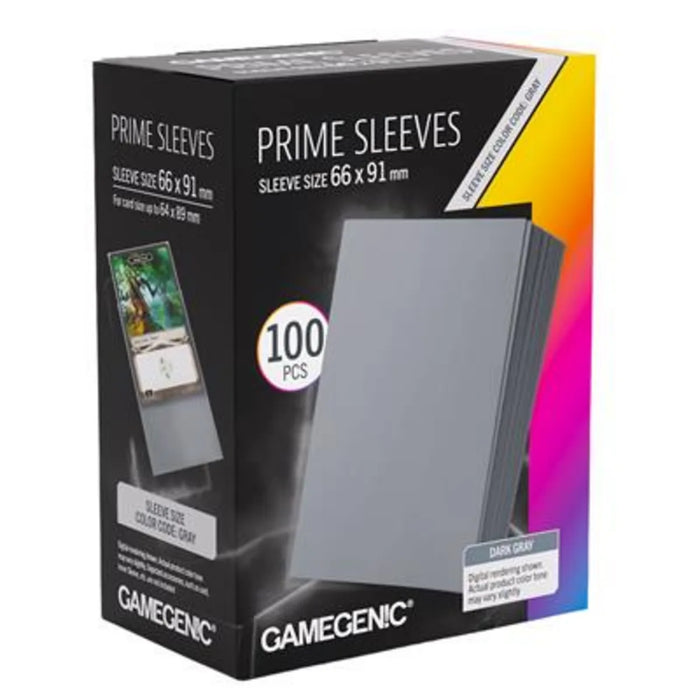 Gamegenic Prime Sleeves Dark Gray – 100 Matte Standard Sleeves
