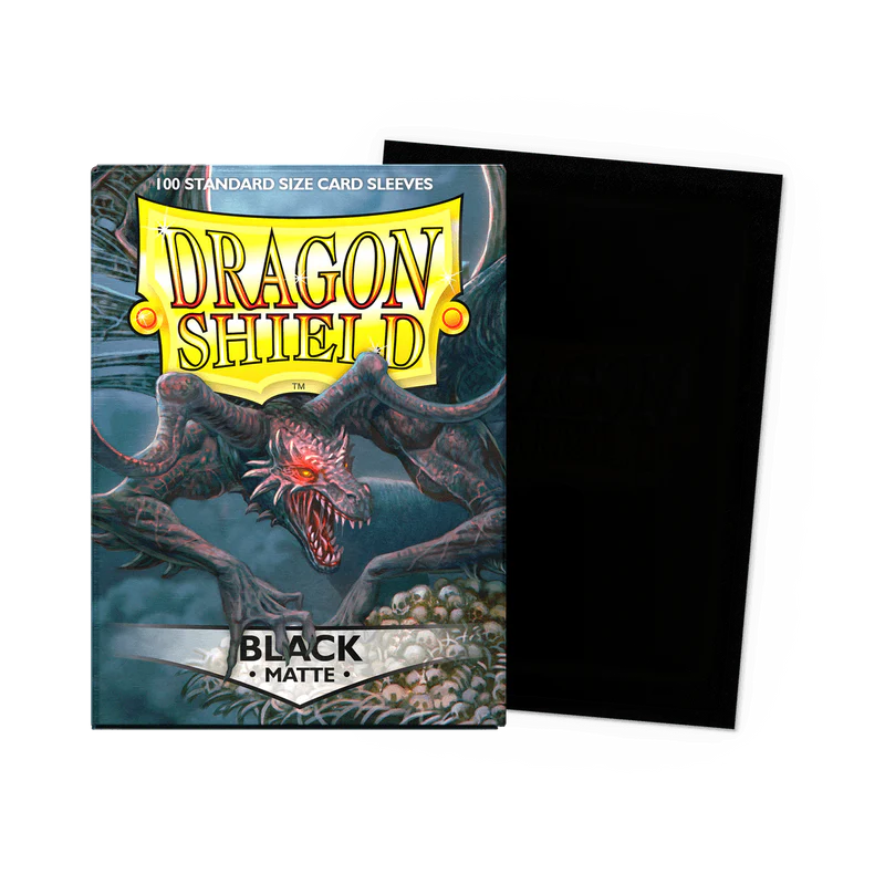 Dragon Shield: Standard 100ct Sleeves - Black (Matte)