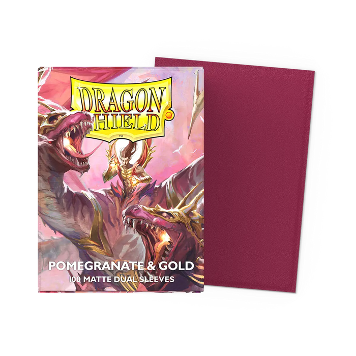 Dragon Shield: Standard 100ct Sleeves - Pomegranate & Gold (Dual Matte)