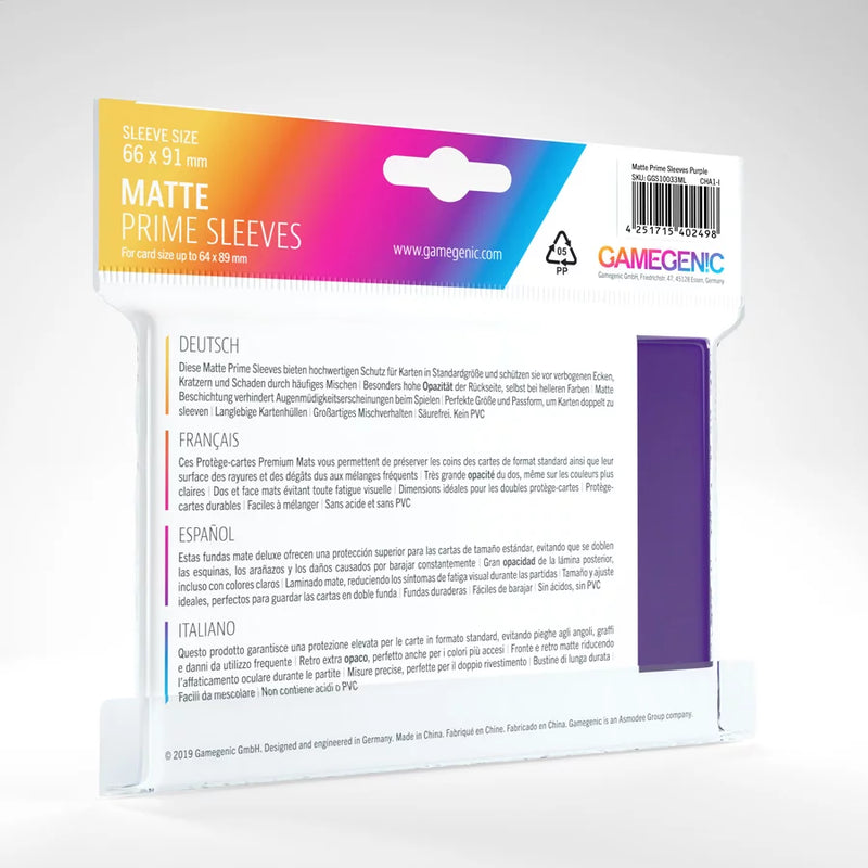 Gamegenic - Matte Prime Sleeves - Standard Size 100ct Purple