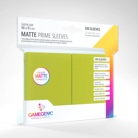 Gamegenic - Matte Prime Sleeves - Standard Size 100ct Lime