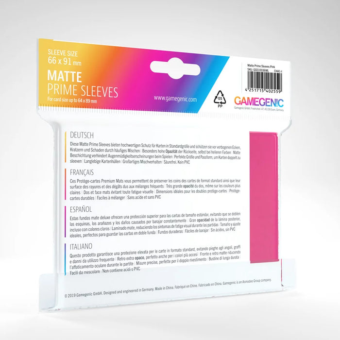 Gamegenic - Matte Prime Sleeves - Standard Size 100ct Pink