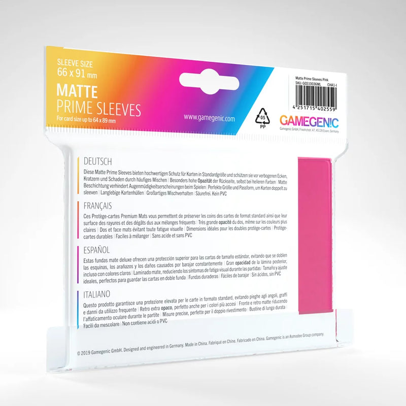 Gamegenic - Matte Prime Sleeves - Standard Size 100ct Pink