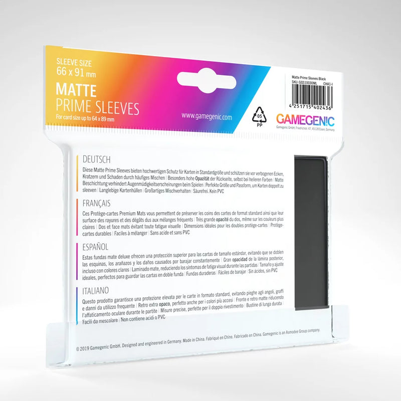 Gamegenic - Matte Prime Sleeves - Standard Size 100ct Black