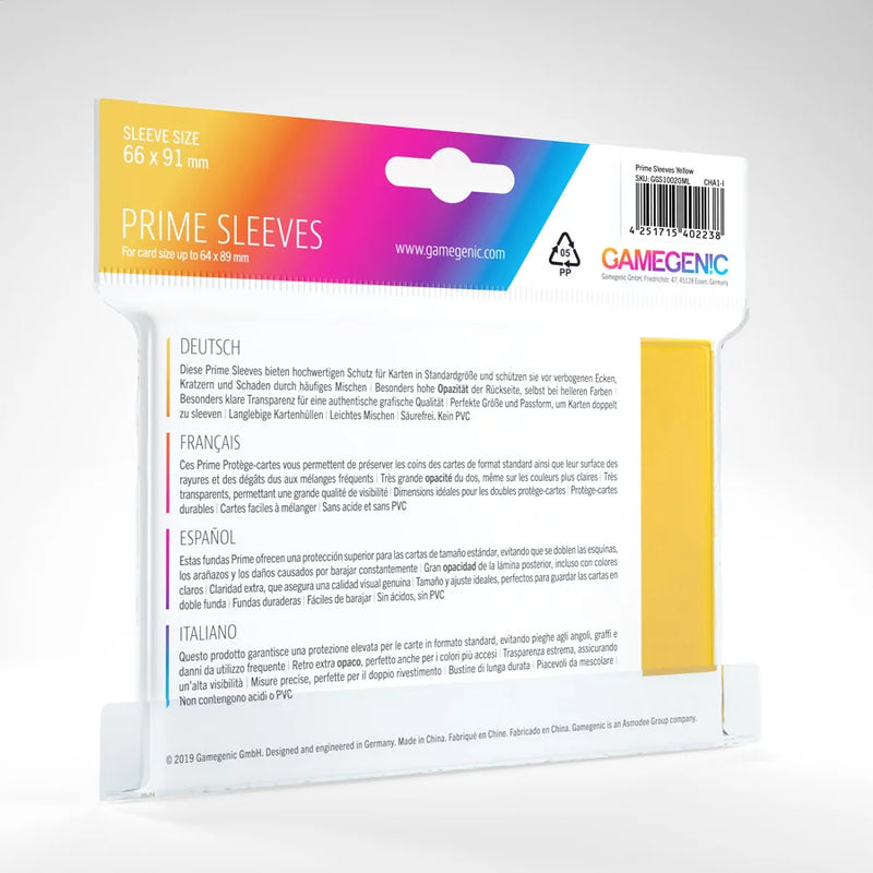 Gamegenic - Prime Sleeves - Standard Size 100ct Yellow