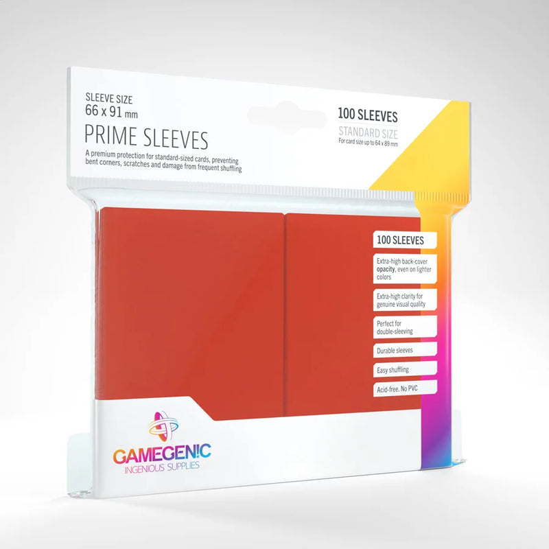 Gamegenic - Prime Sleeves - Standard Size 100ct Red