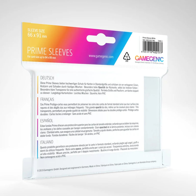 Gamegenic - Prime Sleeves - Standard Size 100ct White