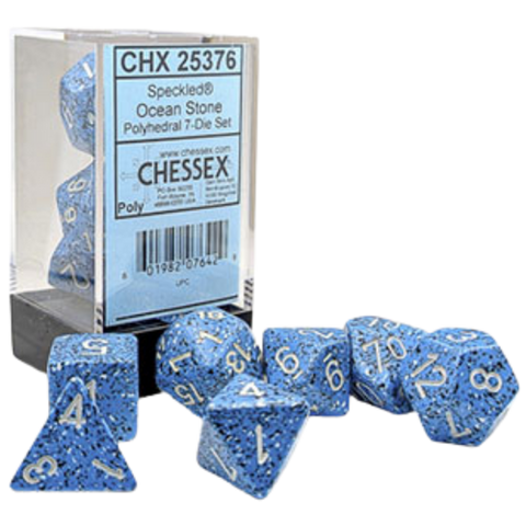 Chessex Speckled Dice Polyhedral Set: Ocean Stone (7 Dice)