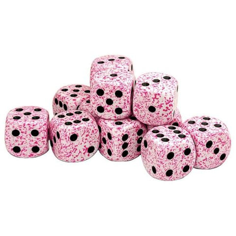 Chessex Speckled Pink 12D6 16mm Dice Set | Boreal Gaming