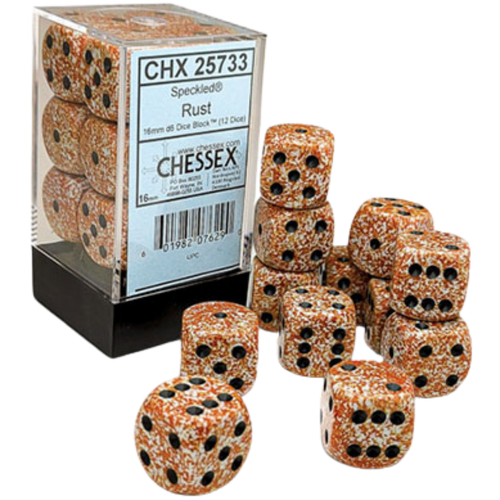 Chessex Speckled Rust 12d6 Dice Set — 16mm Gaming Dice