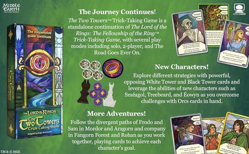The Two Towers: Trick Taking Game Board Game (2-4 Players)