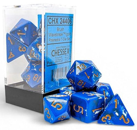 Chessex Polyhedral Dice Set: Brush Wavebreak (7 Dice)