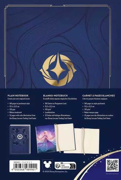 Disney Lorcana: Notebook Journal Diary 160 Pages with Ribbon Bookmark