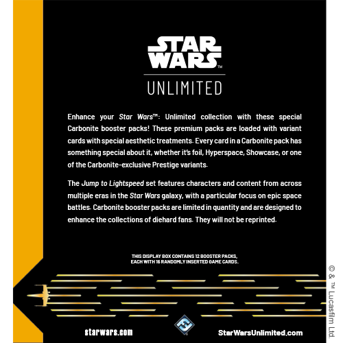 Star Wars: Unlimited Jump to Lightspeed Carbonite Edition - Booster Box