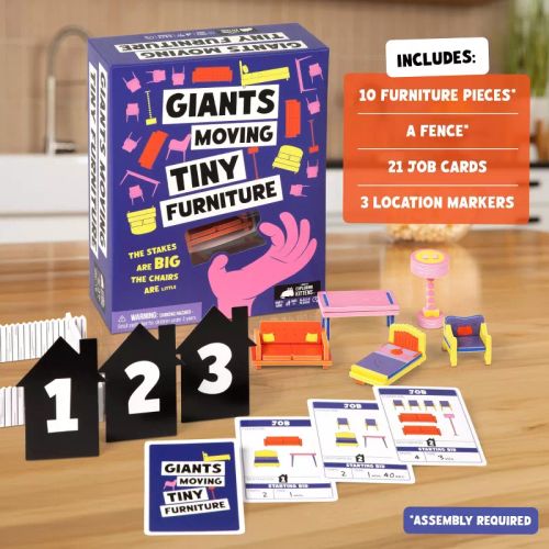 Giants Moving Tiny Furniture Board Game — Exploding Kittens