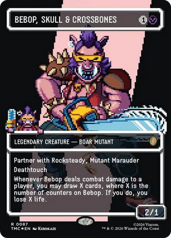 Bebop, Skull & Crossbones (Borderless) (Surge Foil) [Teenage Mutant Ninja Turtles Commander]