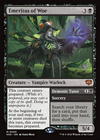 Emeritus of Woe // Demonic Tutor (Promo Pack) [Secrets of Strixhaven]