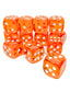 Chessex Translucent Orange/White 16mm D6 Dice Block™ (12 dice)