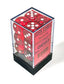 Chessex Translucent Red/White 16mm D6 Dice Block™ (12 dice)