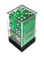 Chessex Translucent Green/White 16mm D6 Dice Block™ (12 dice)