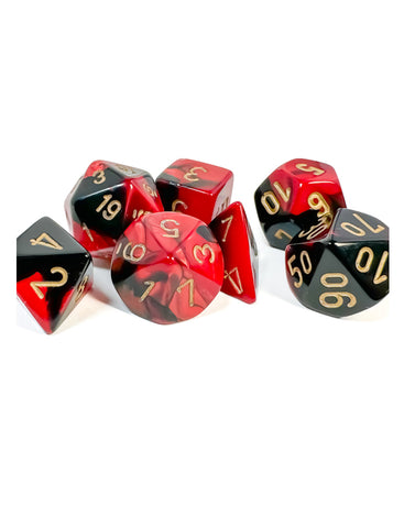 Chessex Gemini Black-Red/Gold Polyhedral 7-Dice Set