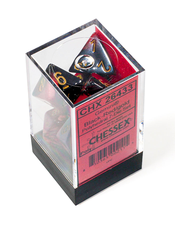 Chessex Gemini Black-Red/Gold Polyhedral 7-Dice Set