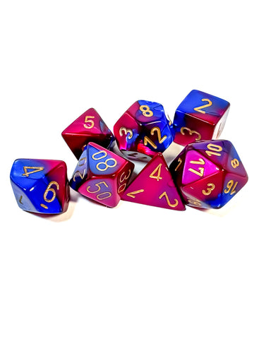 Chessex Gemini Blue-Purple/Gold Polyhedral 7-Dice Set