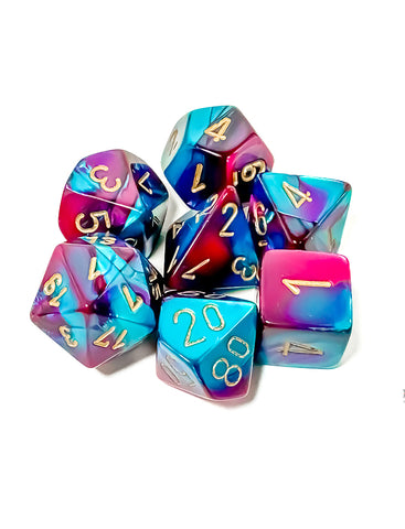 Chessex Gemini Purple-Teal/Gold Polyhedral 7-Dice Set