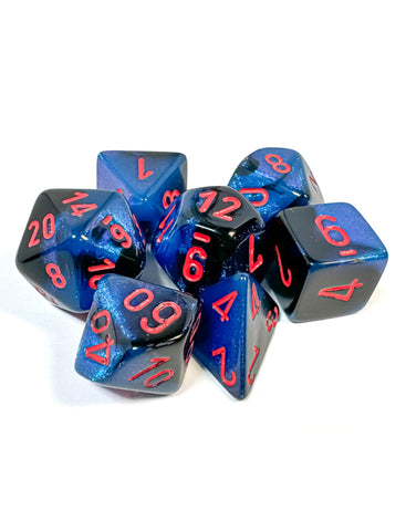 Chessex Gemini Black-Starlight/Red Polyhedral 7-Dice Set