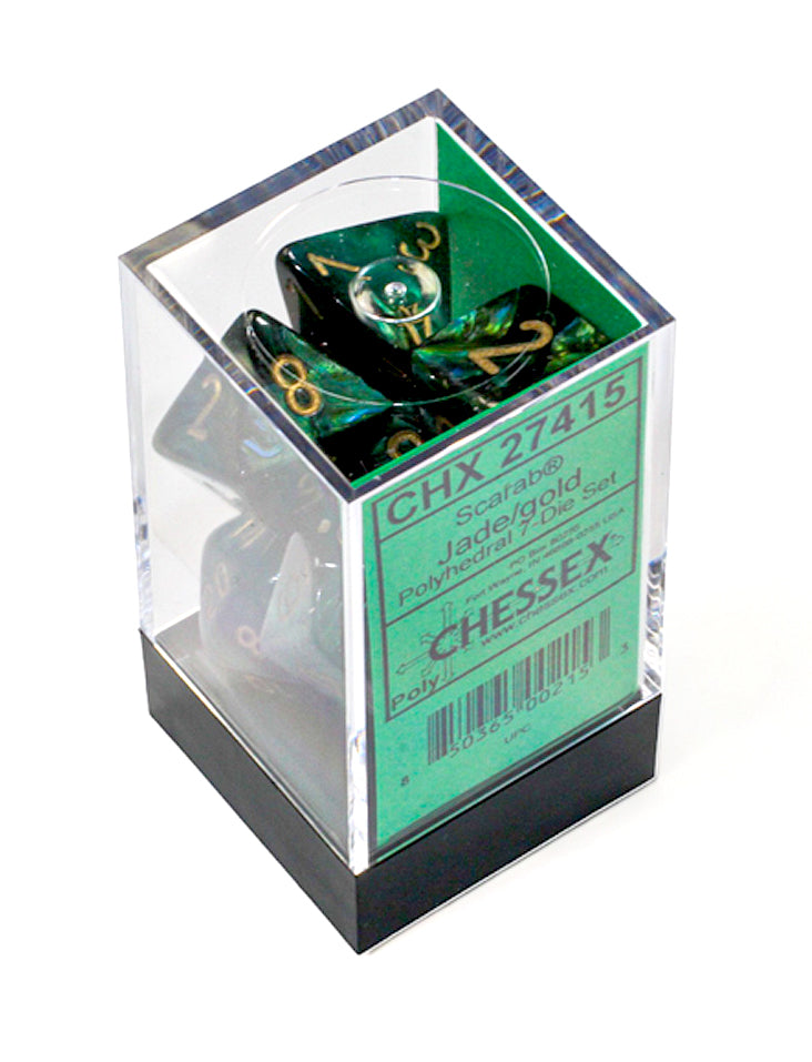 Chessex Scarab Jade/Gold Polyhedral 7-Dice Set