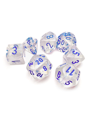 Chessex Borealis Icicle/Light Blue Luminary Polyhedral 7-Dice Set